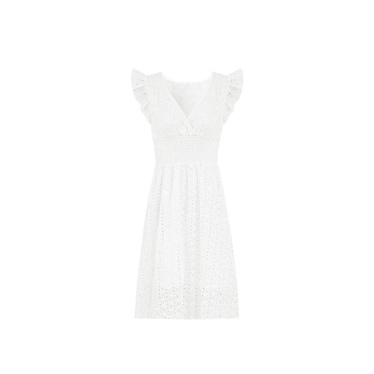 Damen Wickelkleid mit Rüschendetails und figurschmeichelndem Schnitt EB