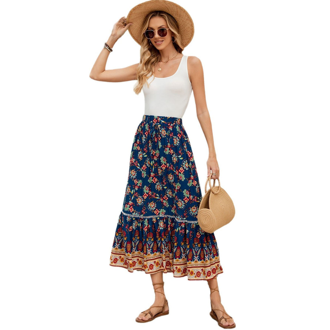 Damen Maxi-Rock mit verspieltem Blumenmuster EB