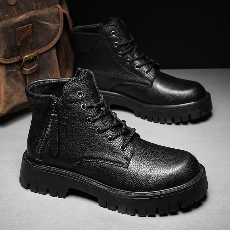 Damen Stiefeletten mit robustem Profil und seitlichem Reißverschluss EB