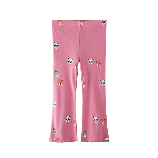 Mädchen Leggings mit verspielten Tierfaces EB