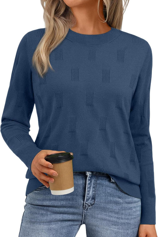Damen gesteppter Strickpullover mit modischem Schnitt EB