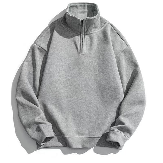 Unisex nan Halbzip-Sweatshirt mit Stehkragen und oversized Schnitt EB