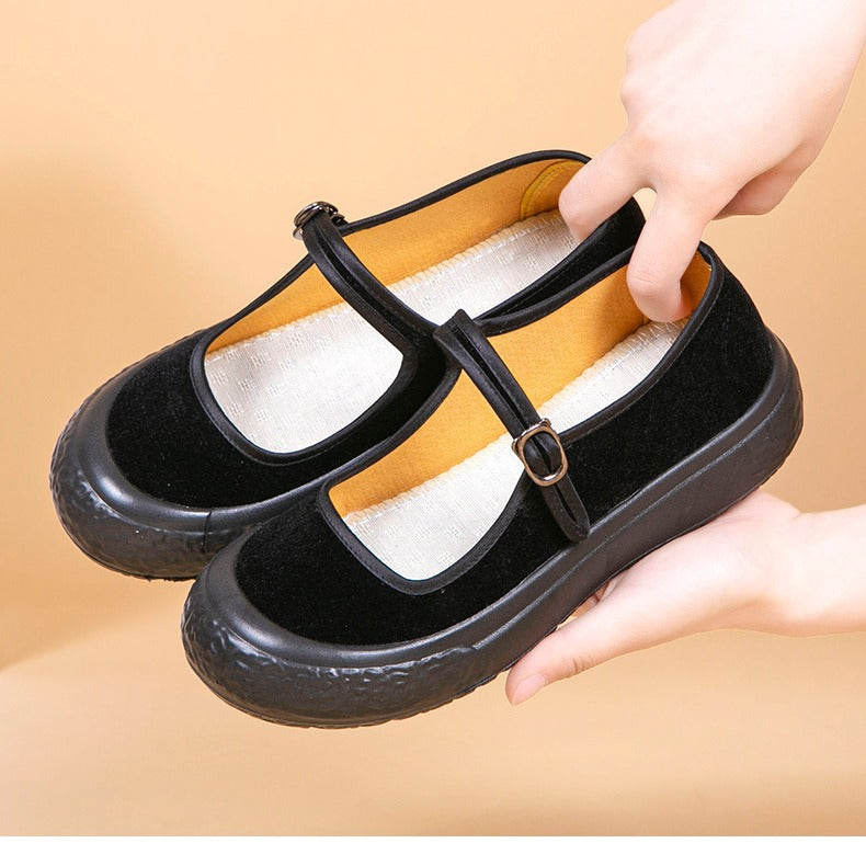 Damen Bequeme Riemchen-Schuhe mit rutschfester Sohle EB