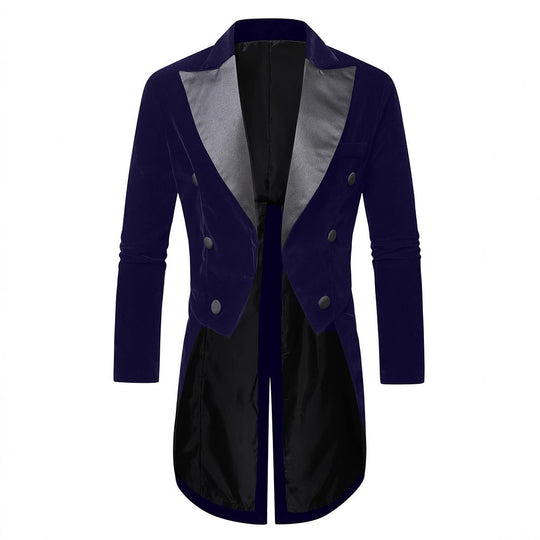 Herren eleganter Samtblazer mit modernem Schnitt und glänzenden Details EB