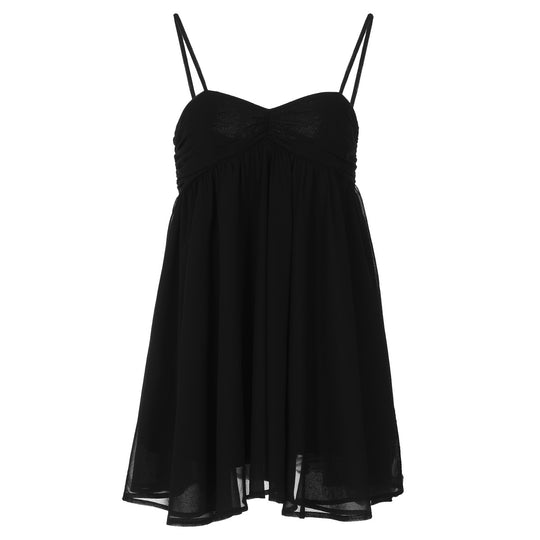 Damen Sommerliches Minikleid mit zarten Spaghettiträgern und schwingendem Rock EB