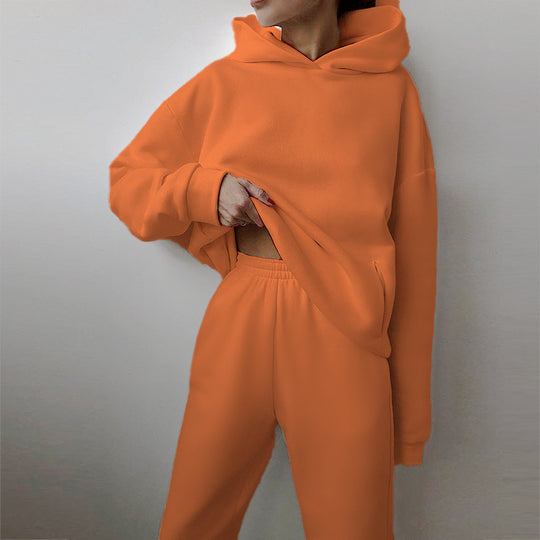 Damen modisches Oversize-Hoodie-Set mit lässigem Schnitt und elastischem Bund EB