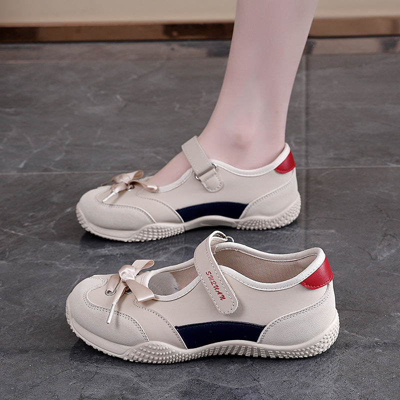 Damen sportliche Ballerinas mit verstellbarem Klettverschluss und bequemer Sohle EB