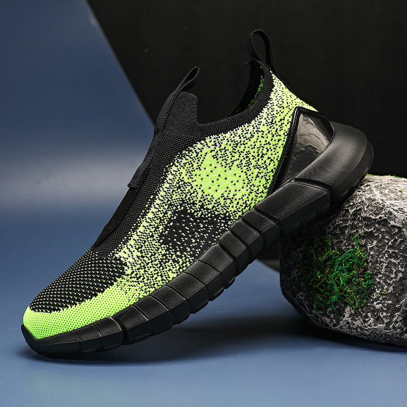 Damen Sportliche Slip-On Sneakers mit atmungsaktiver Strickoberfläche EB