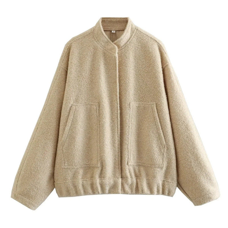 Damen coole Oversize-Jacke aus weichem Wollmix EB