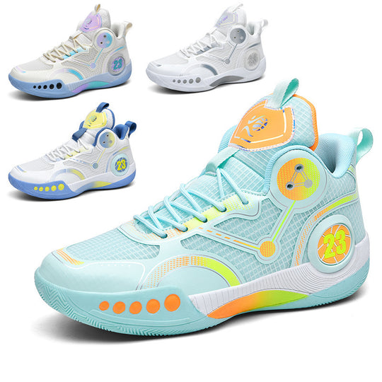 Herren gepolsterter High-Top Basketballschuh mit holografischen Akzenten und griffiger Gummilaufsohle EB