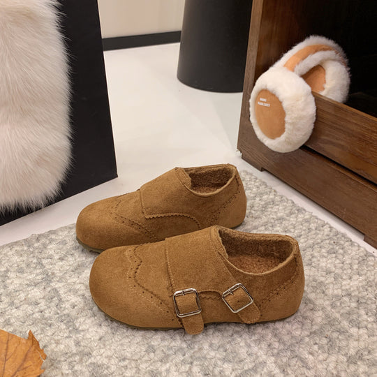 Damen komfortable Clogs aus weichem Wildleder mit modischem Schnallenverschluss EB