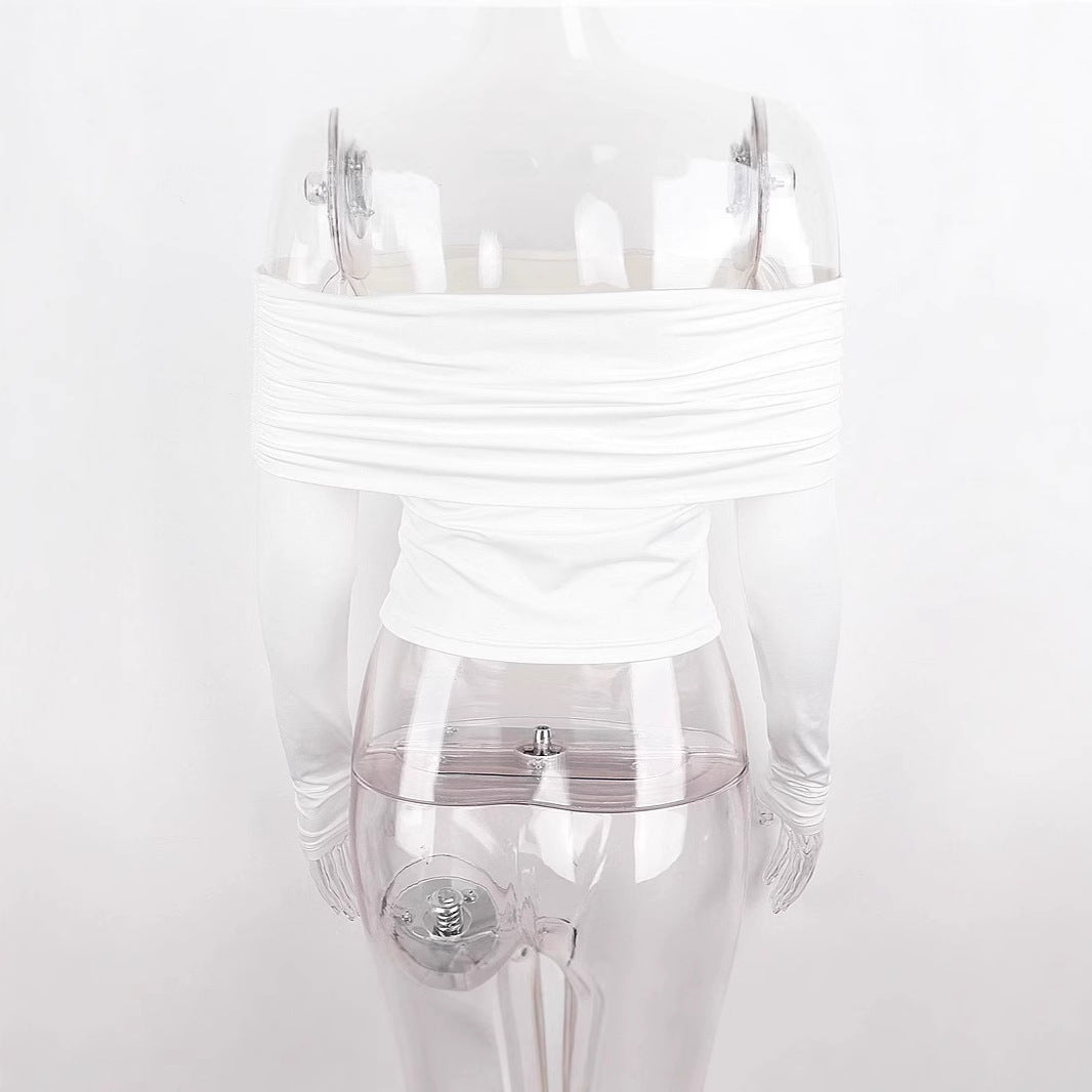 Damen Off-Shoulder Oberteil mit gerafften Details EB