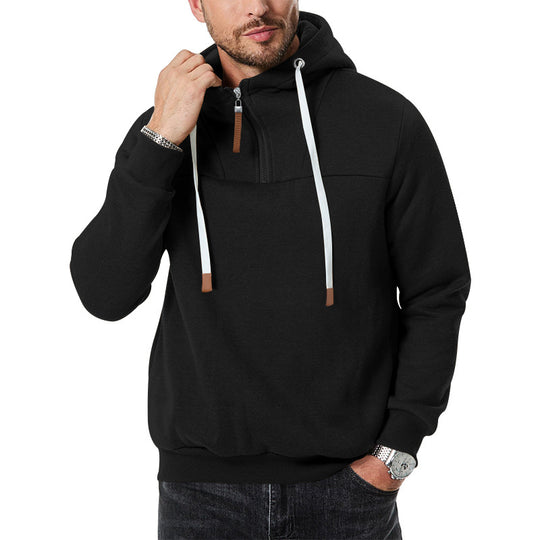 Herren Hoodie mit hohem Kragen und innovativem Reißverschluss EB