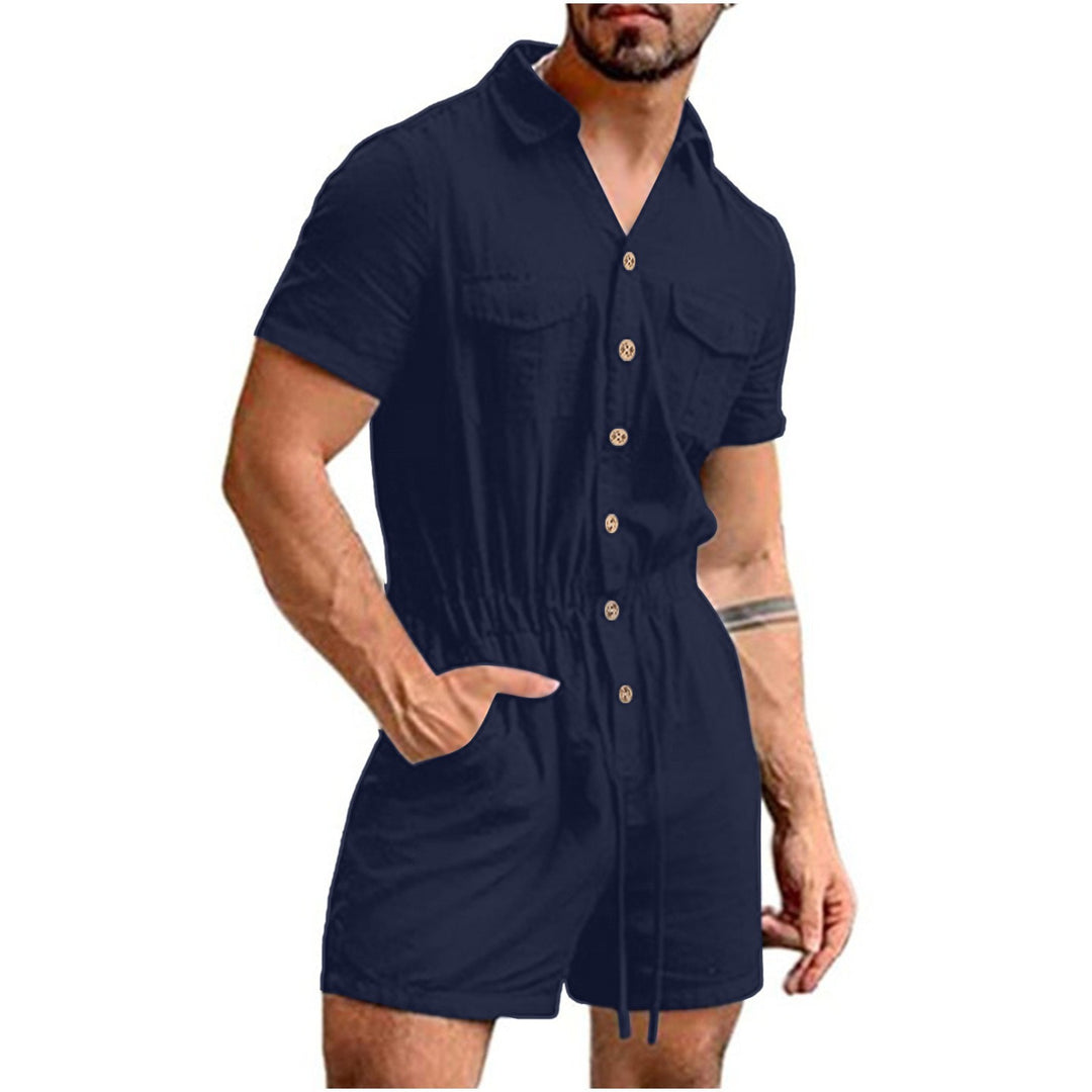 Herren Kurzoverall mit lebhaftem Blumenmuster R&B