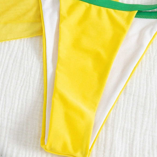 Damen sportliches Set mit modischem T-Shirt und tief geschnittenem Unterteil EB