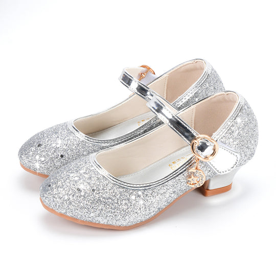 Mädchen Glitzernde Ballerinas mit verstellbarem Riemen und Schmuckdetails EB