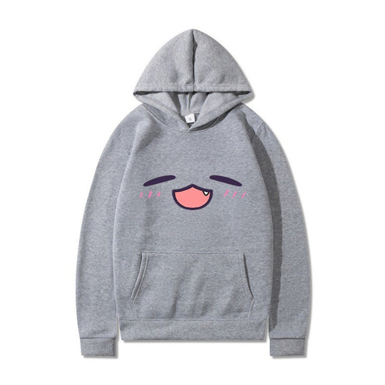 Damen Kapuzenpullover mit fröhlichem Cartoon-Gesicht und bequemer Passform EB
