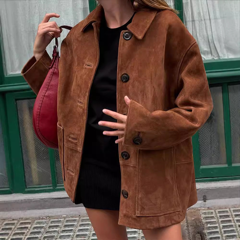 Damen Wilde Velourjacke im lässigen Chic EB