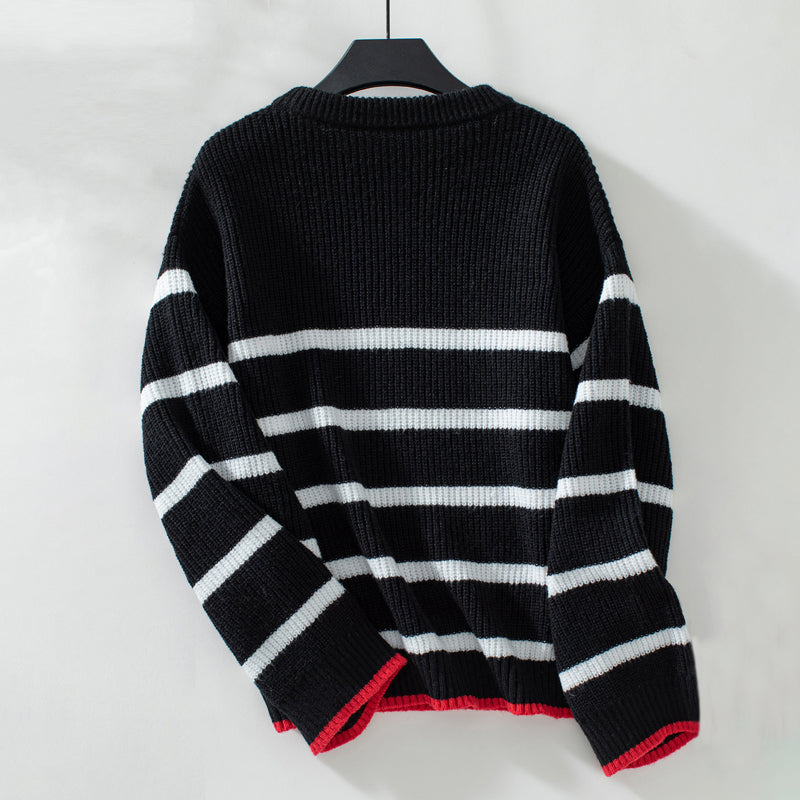 EB | Gestreifter Strickpullover Mit Weichem Material