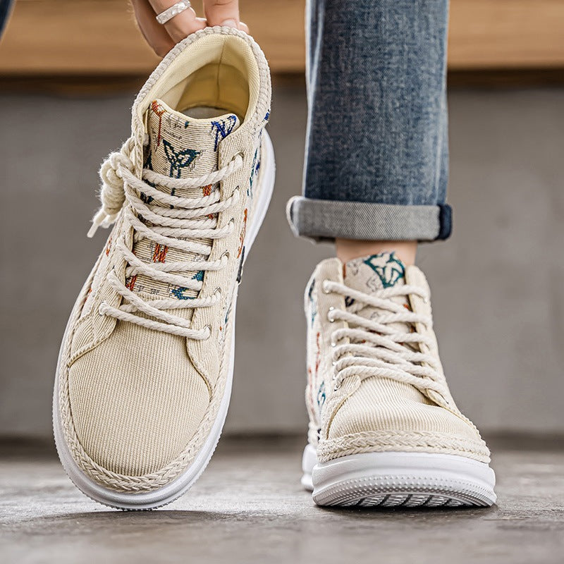 Damen Hohe Sneakers mit gesticktem Design und flexibler Sohle EB