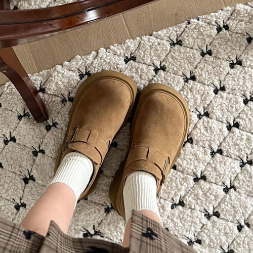 Damen Clogs mit dekorativem Schnallen-Design und rutschfester Sohle EB