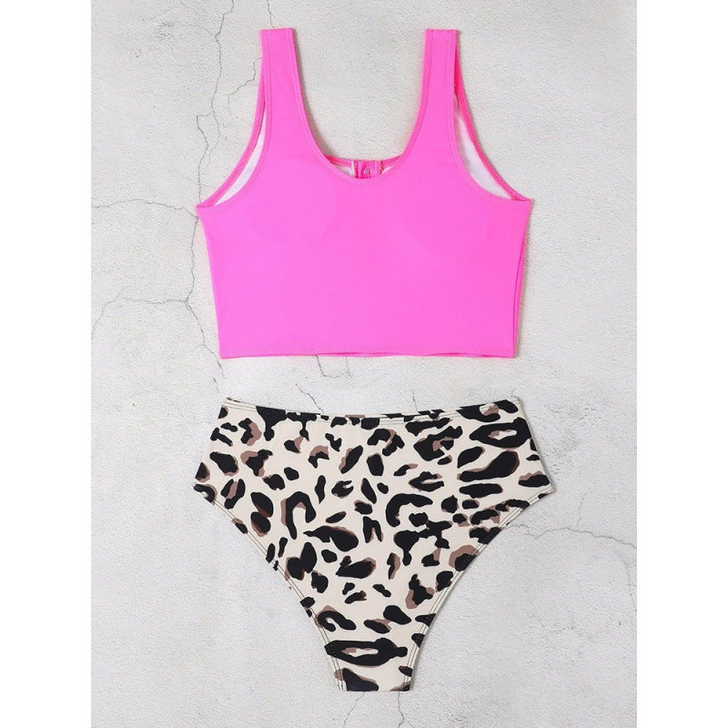 Damen Bikini-Set mit modischem Cropped-Oberteil und hoch geschnittenem Unterteil EB