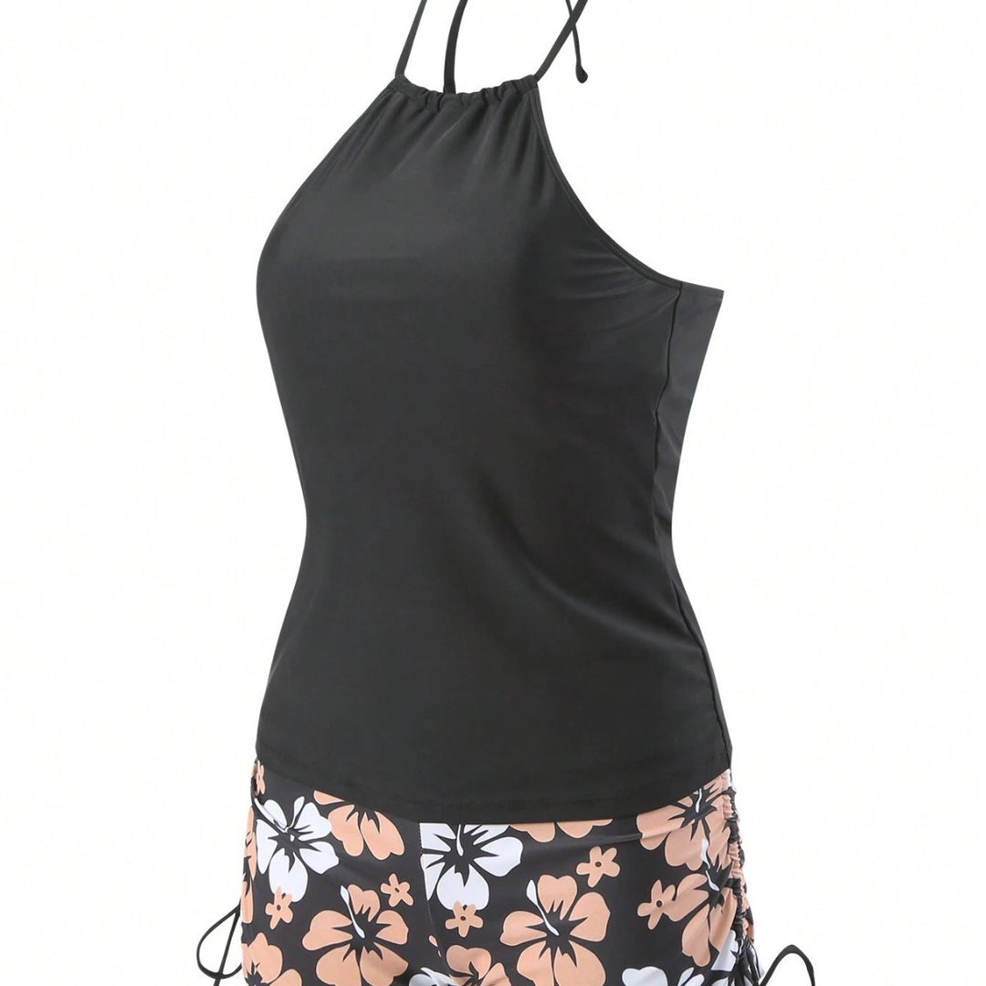 Damen Sportives Tankini-Set mit Blumendruck EB