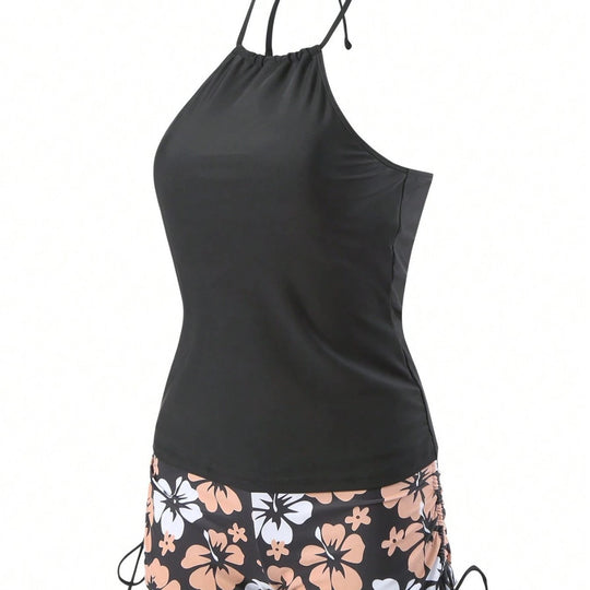 Damen Sportives Tankini-Set mit Blumendruck EB