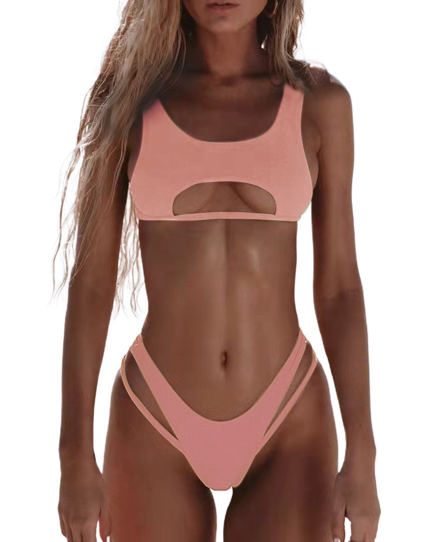 Damen Extravagantes Badeoberteil mit Cut-Outs EB