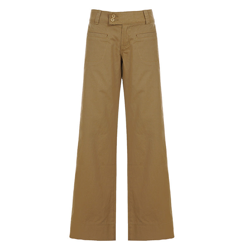Damen weite Baumwollhose mit eleganter Schnittführung und praktischen Taschen EB