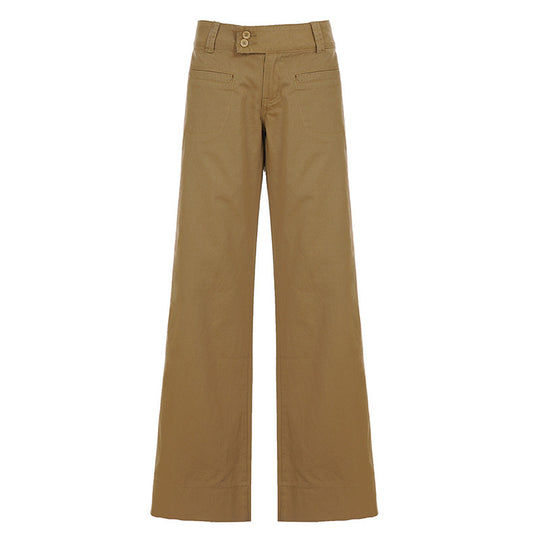 Damen weite Baumwollhose mit eleganter Schnittführung und praktischen Taschen EB