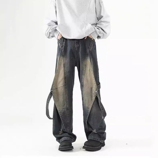 Damen Weit geschnittene Jeans mit abnehmbaren Seitenteilen EB