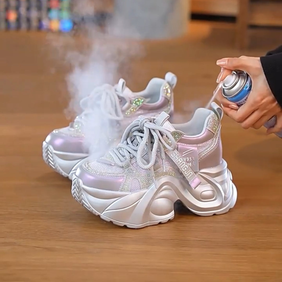 Damen Chunky Sneakers mit reflektierenden Elementen und innovativer Dämpfung EB