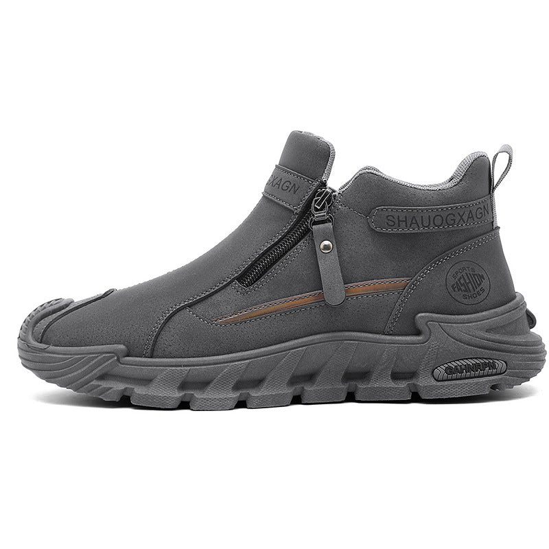 Damen Modische High-Top Sneakers mit seitlichem Reißverschluss und dämpfender Sohle EB