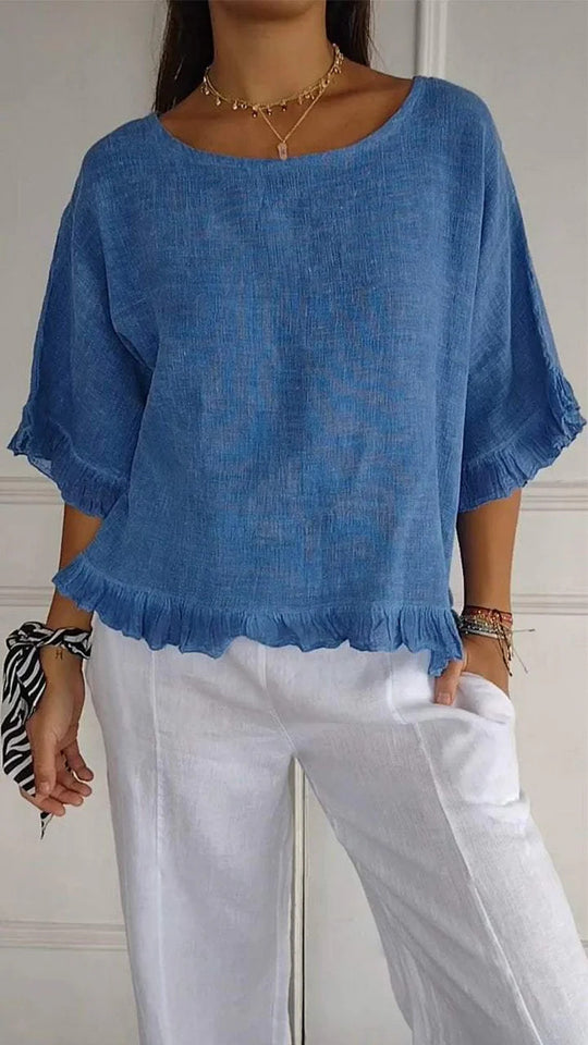 Damen Leichtes Shirt mit Fransen EB