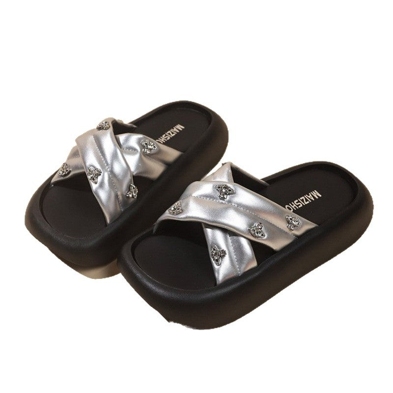 Damen Mode-Slipper mit funkelnden Applikationen EB
