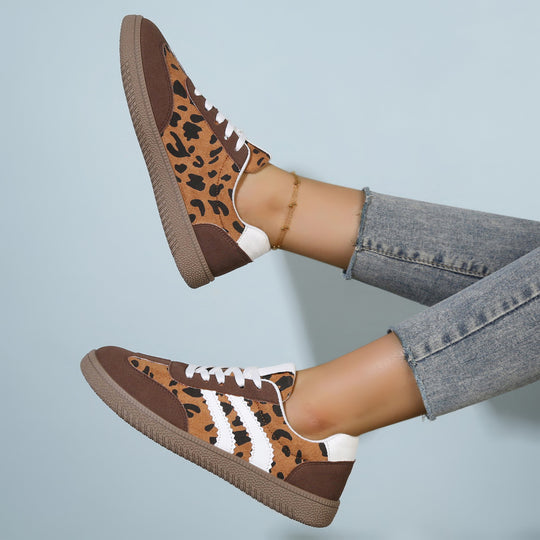Damen Sneakers im modernen Leo-Design mit bequemer Sohle EB