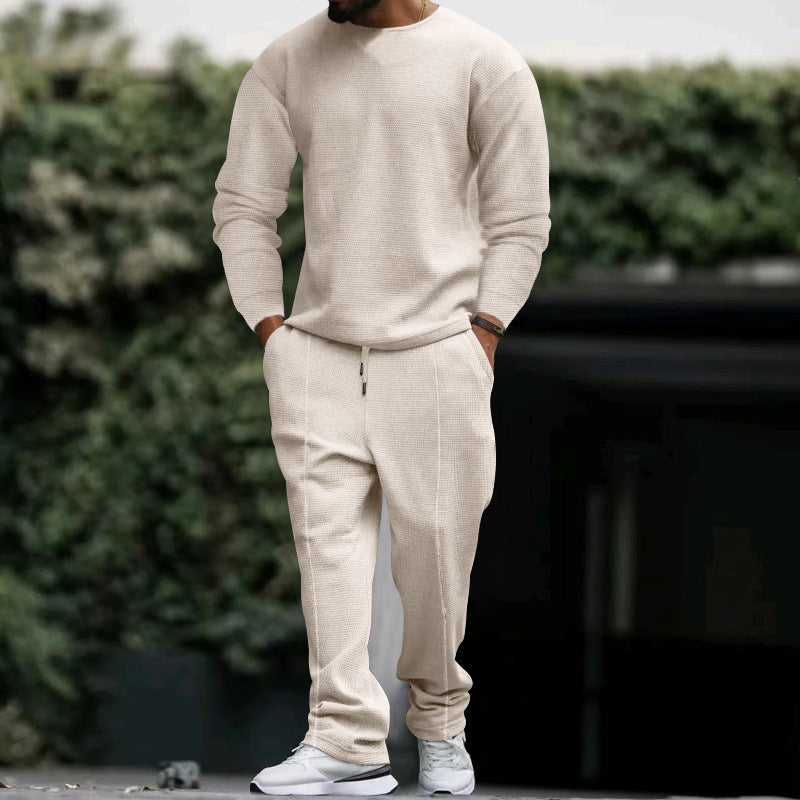 Herren Bequemer Freizeitpullover mit passender Chinohose EB