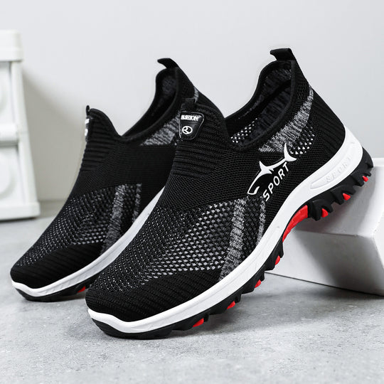 Damen Sportliche Sneaker mit atmungsaktivem Strick-Obermaterial und rutschfester Sohle EB