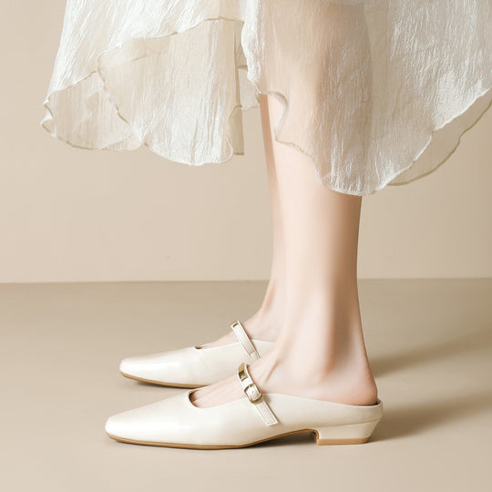 Damen Slingback Mules mit eleganter Schnallenakzent EB