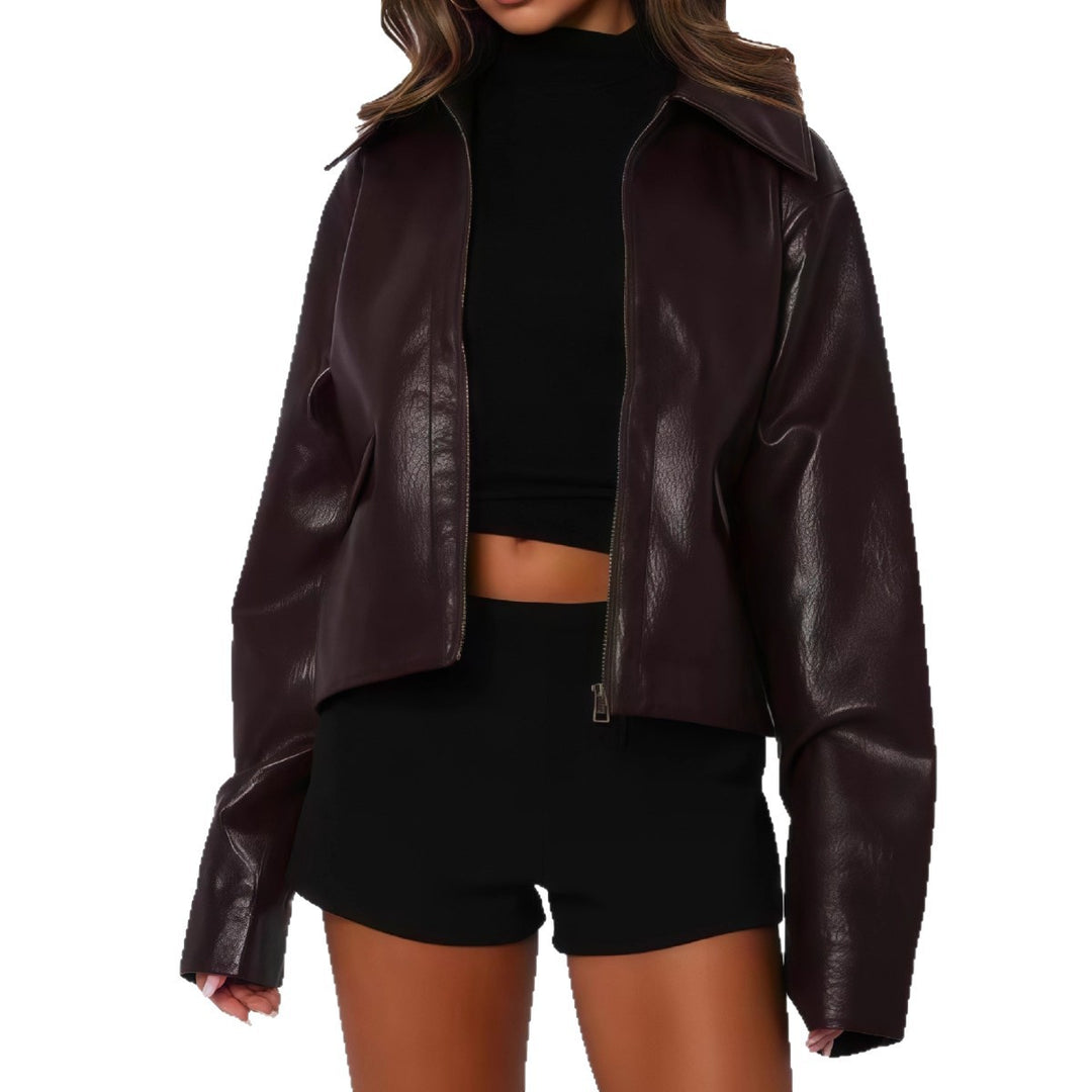 Damen elegante cropped jacke im minimalistischen Stil EB
