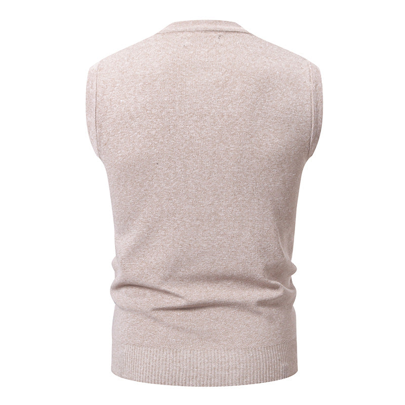 Herren ärmellose Strickjacke mit modernem Zopfmuster EB