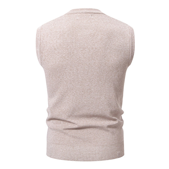 Herren ärmellose Strickjacke mit modernem Zopfmuster EB