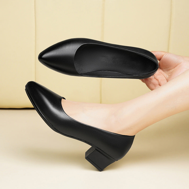 Damen elegante Pumps mit strukturiertem Blockabsatz EB
