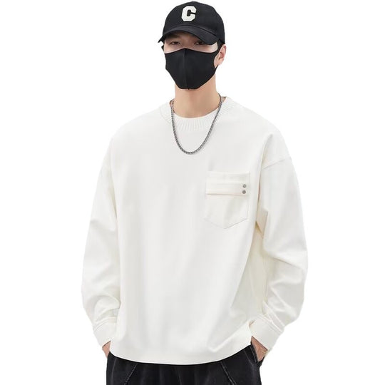 Herren lässiges Langarmshirt mit praktischer Brusttasche EB