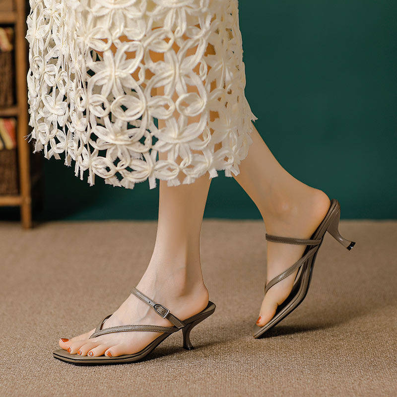 Damen elegante Sling-Sandalen mit verstellbaren Riemen und Komfortabsatz EB