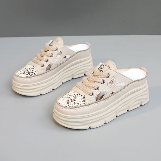 Damen Sportliche Plateausneakers mit atmungsaktivem Obermaterial und lässigem Schnitt EB
