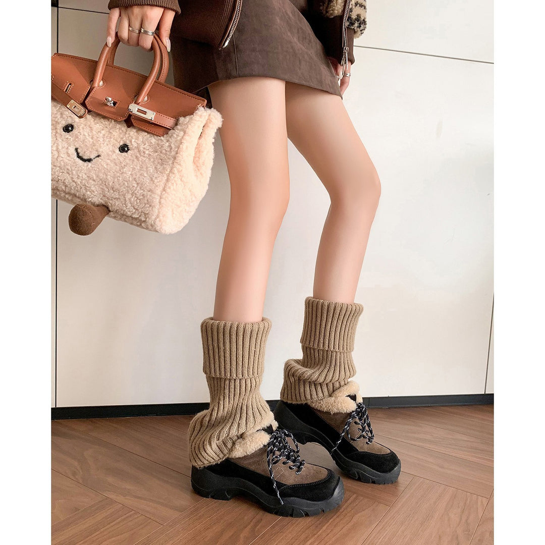 Damen Sneaker-Stiefel mit gemütlichem Strickschaf EB