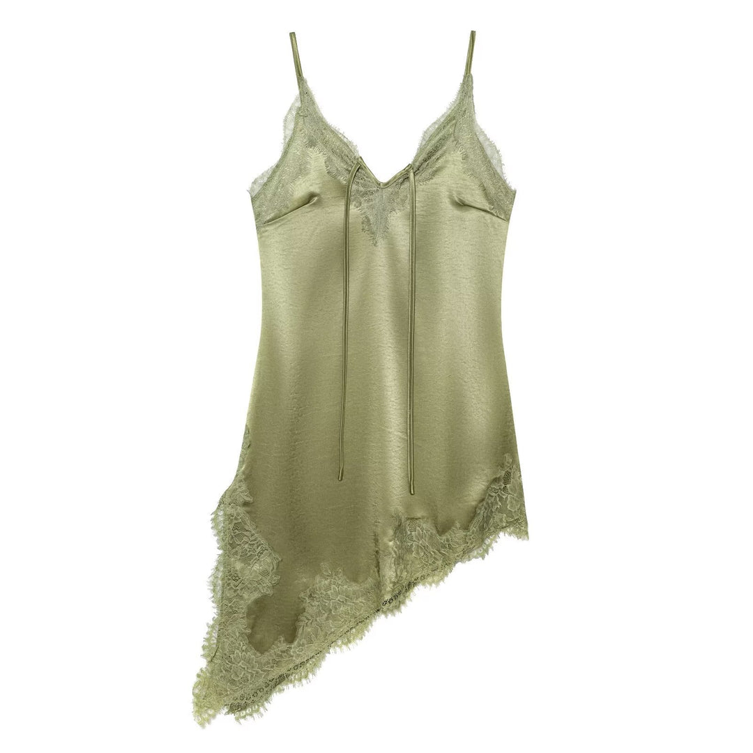 Damen Spitzen-Top mit asymmetrischem Saum und verstellbaren Trägern EB