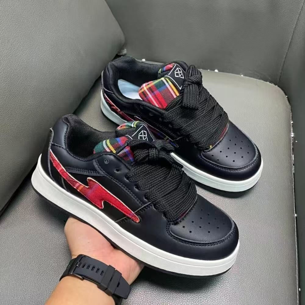 Damen Sportliche Sneakers mit modernem Karomuster und rutschfester Sohle EB